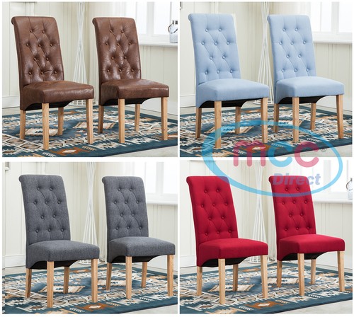 Lined fabric dining chairs - 2,