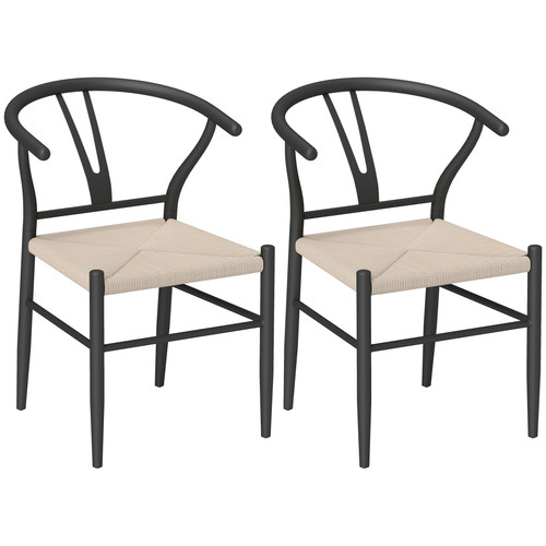 Homcom weave dining chairs - homcom, set
