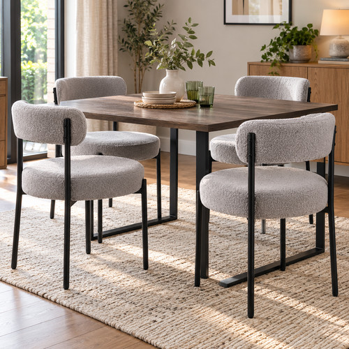 Dining chairs set grey - of, 4