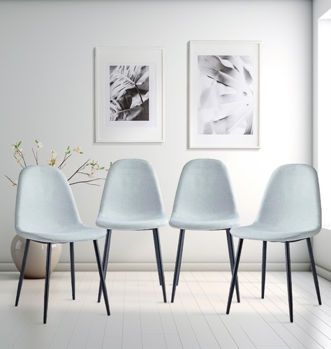Set fabric dining chairs - of,