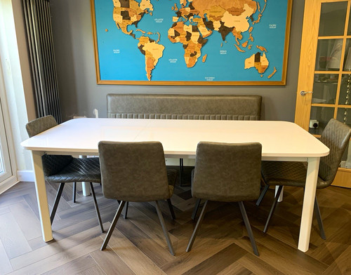 Rectangular white dining table - rectangular,