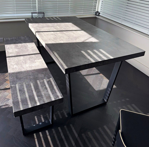 Dining set concrete - set:, concrete-effect