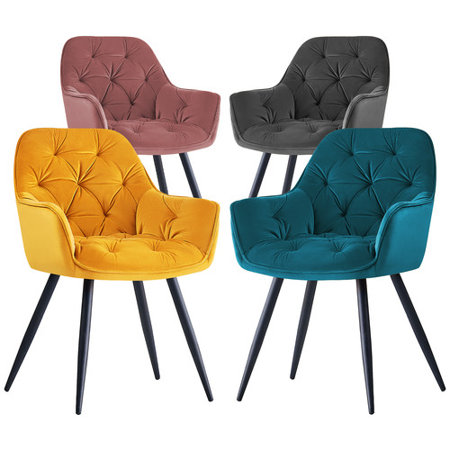 Velvet dining chairs - /4x,