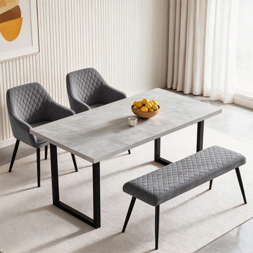 3pcs velvet dining chairs - 2,