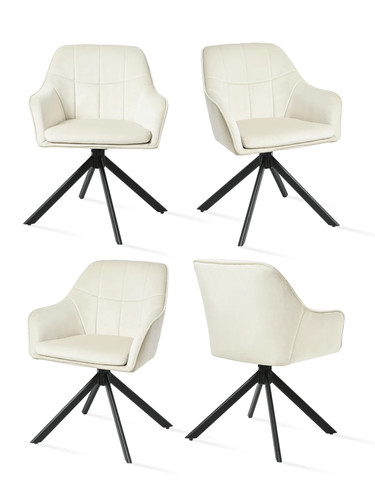 Cream dining chairs set - cream,