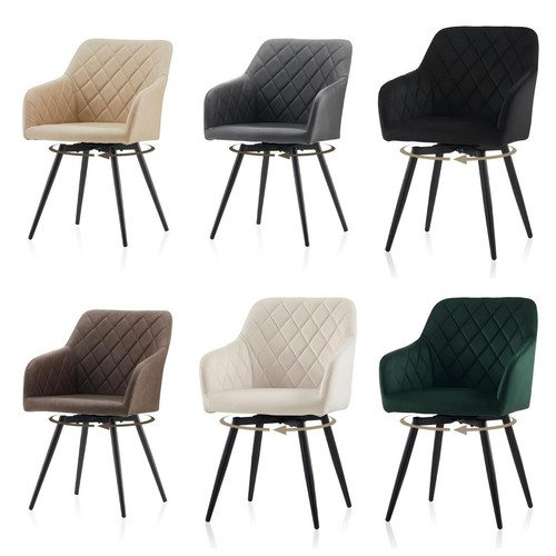 Set swivel dining chairs - of,