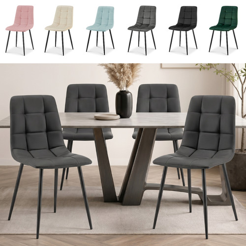 Velvet dining chairs embossed - dining,