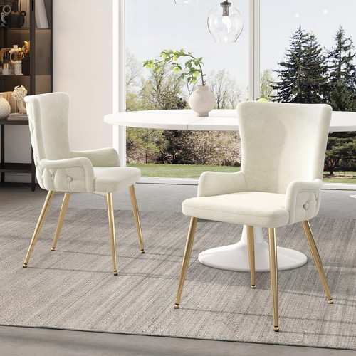 Set velvet dining chairs - of, 2