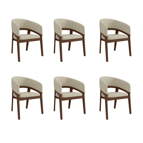Set walnut and beige - of, 6