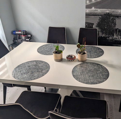 Rectangular white dining table - rectangular,