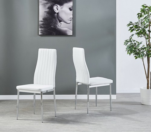 Dining chairs set white - chairs,