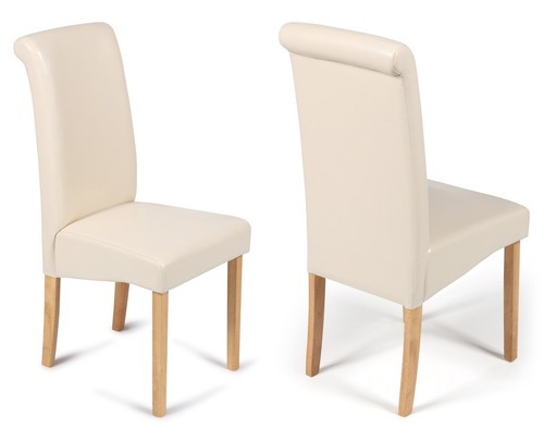 Cream dining chairs faux - 2,