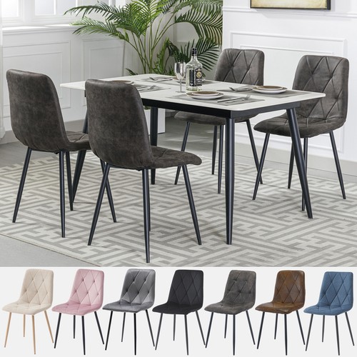 Dining chairs set faux - 4/6x,