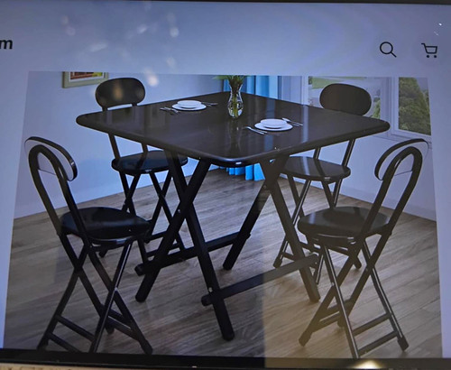 5pc black folding - wood, dining
