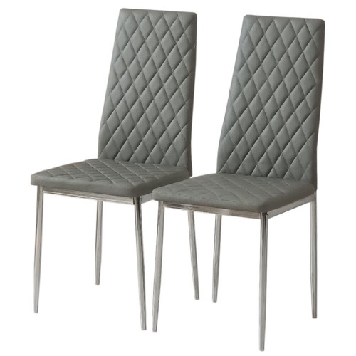 2pcs grey faux leather dining - leather,