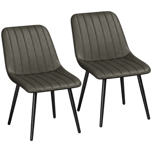 Homcom set grey faux - 2,