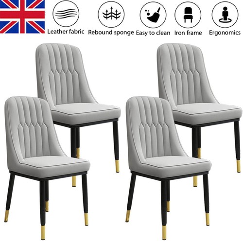 4pcs dining chairs set leather - 4pcs,